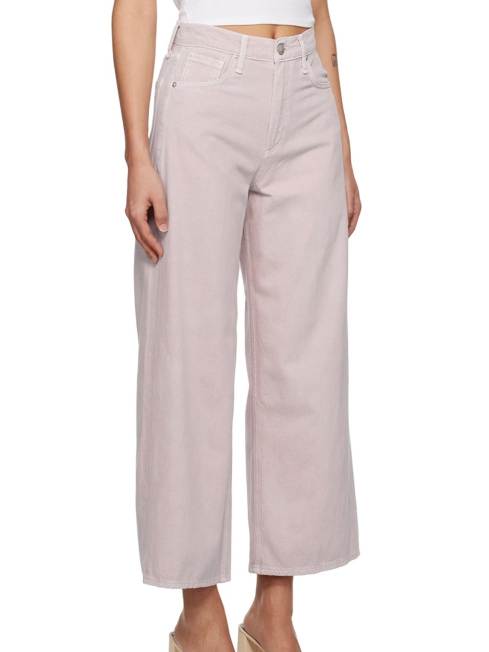 rag & bone Andi High Rise Ankle Wide Leg Pastel Lavender Wide-Leg Jeans